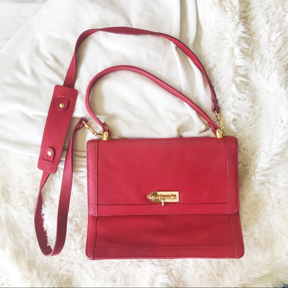 Anthropologie MySuelly Retro Red Leather Purse